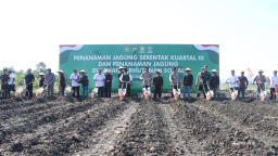 *Kapolda Jatim Pimpin Penanaman Jagung Serentak di Nganjuk, Dukung Target Nasional 10 Juta Ton*