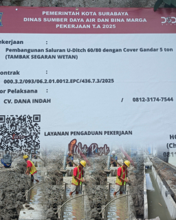 Proyek U-Ditch Di Tambaksegaran Wetan Surabaya Dikerjakan Asal Jadi