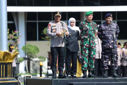 *Polda Jawa Timur Gelar Apel dan Doa Bersama Forkopimda dan Puluhan Ormas Untuk Jogo Jatim*