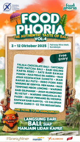 Food Foria,pesta kuliner ala Bali hadir telah hadir di Fairway Ninemall Surabaya 03-12 Oktober 2025