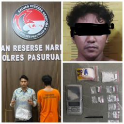 Satresnarkoba Polres Pasuruan Gulung Pengedar Sabu di Gempol, Delapan Poket Siap Edar Disita
