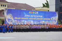 Pimpin Apel Tanggap Darurat Bencana, Kapolri: Beri Rasa Aman ke Masyarakat
