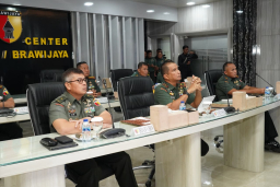 Pangdam V Brawijaya Ikuti Zoom Meeting Kasad Bahas Percepatan Operasional Satgas Jembatan TNI AD