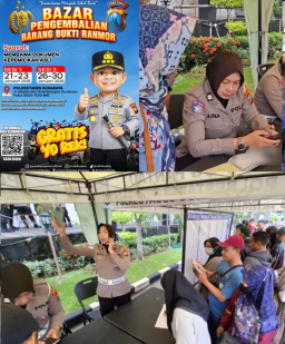 *Sesi Pertama Bazar Ranmor Dibuka, Tumpah Ruah Warga Mengatri di Area Mako Polrestabes Surabaya*