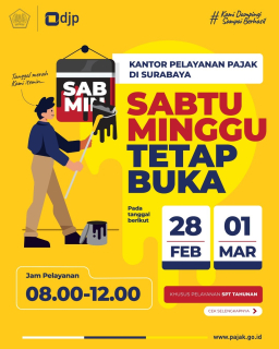 Setia Mendampingi Wajib Pajak, Layanan Akhir Pekan Dibuka di Seluruh Kantor Pajak se-Surabaya