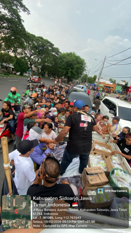MAKI Jatim Kembali Berbagi, 250 Paket Takjil Dibagikan di Pertigaan Albatros Juanda Sidoarjo