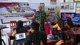 Tanamkan Jiwa Nasionalisme Sejak Dini, Satgas TMMD Ke 127 Berikan Materi Wasbang Di SDN Krisik 04