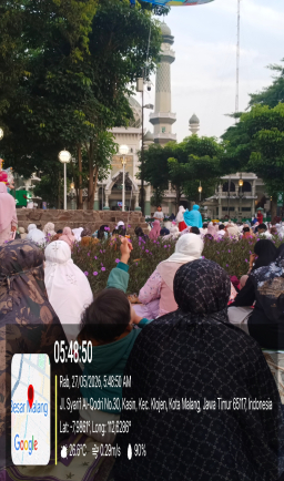 Pelaksanaan Sholat Idul Adha Di Masjid Agung Jami' Malang Dipadati Ribuan Jamaah Hingga Meluber Ke Alun-alun Kota Malang