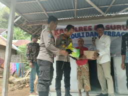 Kapolres Pasuruan Blusukan Salurkan Bantuan Sosial ke Warga Kurang Mampu di Pasrepan