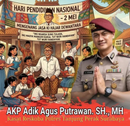 Salam dan Pesan Satreskoba Polres Tanjung Perak Surabaya Dihari HARDIKNAS