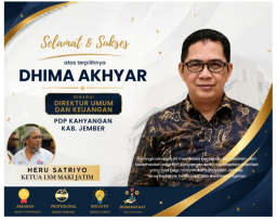 Ketua LSM MAKI Jatim Sampaikan Ucapan Selamat atas Terpilihnya Dhima Akhyar sebagai Direktur Umum dan Keuangan PDP