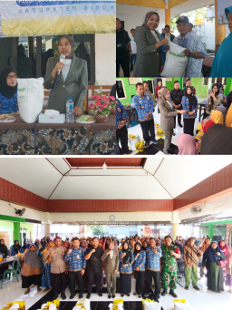 Ketua TP PKK Sidoarjo Sriatun Subandi Salurkan Bantuan Pangan di Tiga Desa Gedangan, Ribuan Warga Terima Beras dan Minya