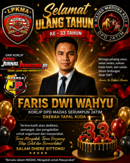Faris Dwi Wahyu Rayakan2 Ulang Tahun ke-33, Taufik Kordinator liputan Dari JurnalPeristiwa.id Sampaikan Ucapan dan Doa