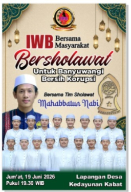 Info Warga Banyuwangi (IWB) Bersama Masyarakat Gelar Shalawat Akbar untuk Banyuwangi Bersih dari Korupsi