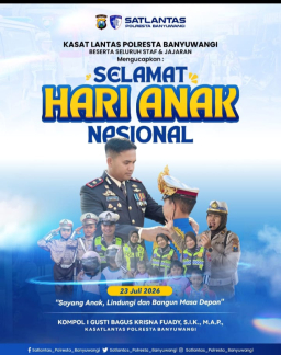 Peringati Hari Anak Nasional, Satlantas Banyuwangi Dorong Budaya Tertib Berlalu Lintas Sejak Dini