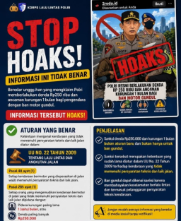 Korlantas Polri: Masyarakat Diimbau Tidak Mudah Percaya Hoaks Terkait Polisi Akan Denda Rp250 Ribu untuk Ban Gundul