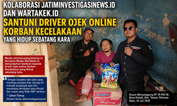 KWI DPC Sidoarjo Santuni Driver Ojek Online Korban Kecelakaan yang Hidup Sebatang Kara