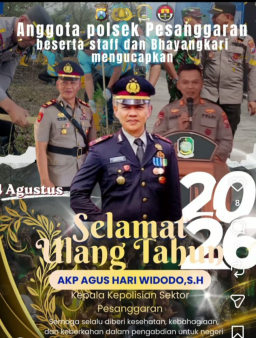 Ikhsan Suryadi dan Jajaran Biro Banyuwangi Jurnalperistiwa.id Ucapkan Selamat Ulang Tahun kepada AKP Agus Hari Widodo