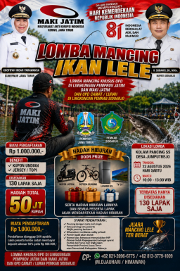 Semarak HUT ke-81 RI, MAKI Jatim Gelar Lomba Mancing Lele Khusus OPD Pemprov Jatim dan Pemkab Sidoarjo