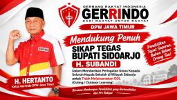 Ketua Gerrindo DPW Jatim H.Hertanto Dukung Ketegasan Bupati Sidoarjo H.Subandi soal ODL Ke Luar Kota