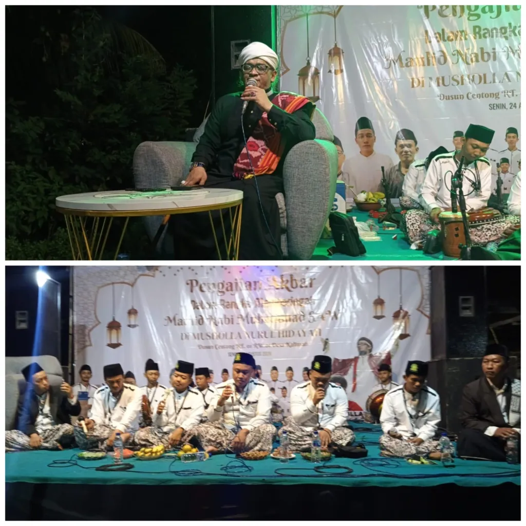 Pengajian Akbar Maulid Nabi di Desa Kalimati Sidoarjo Dipadati Ratusan Warga