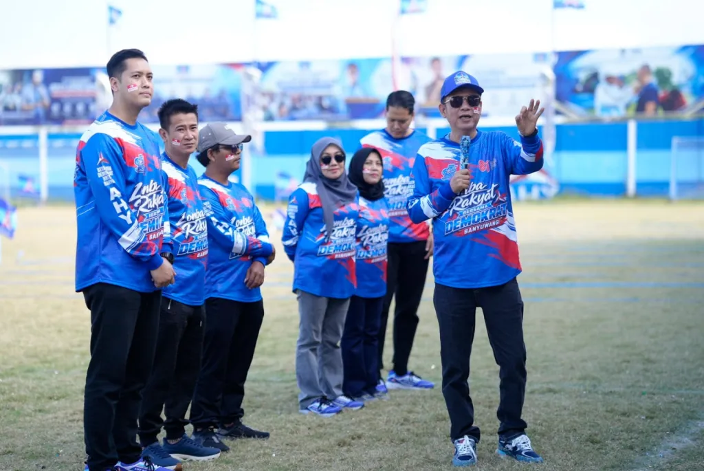 Lomba Rakyat Partai Demokrat Banyuwangi Meriah, Michael Edi Hariyanto Sapa Masyarakat