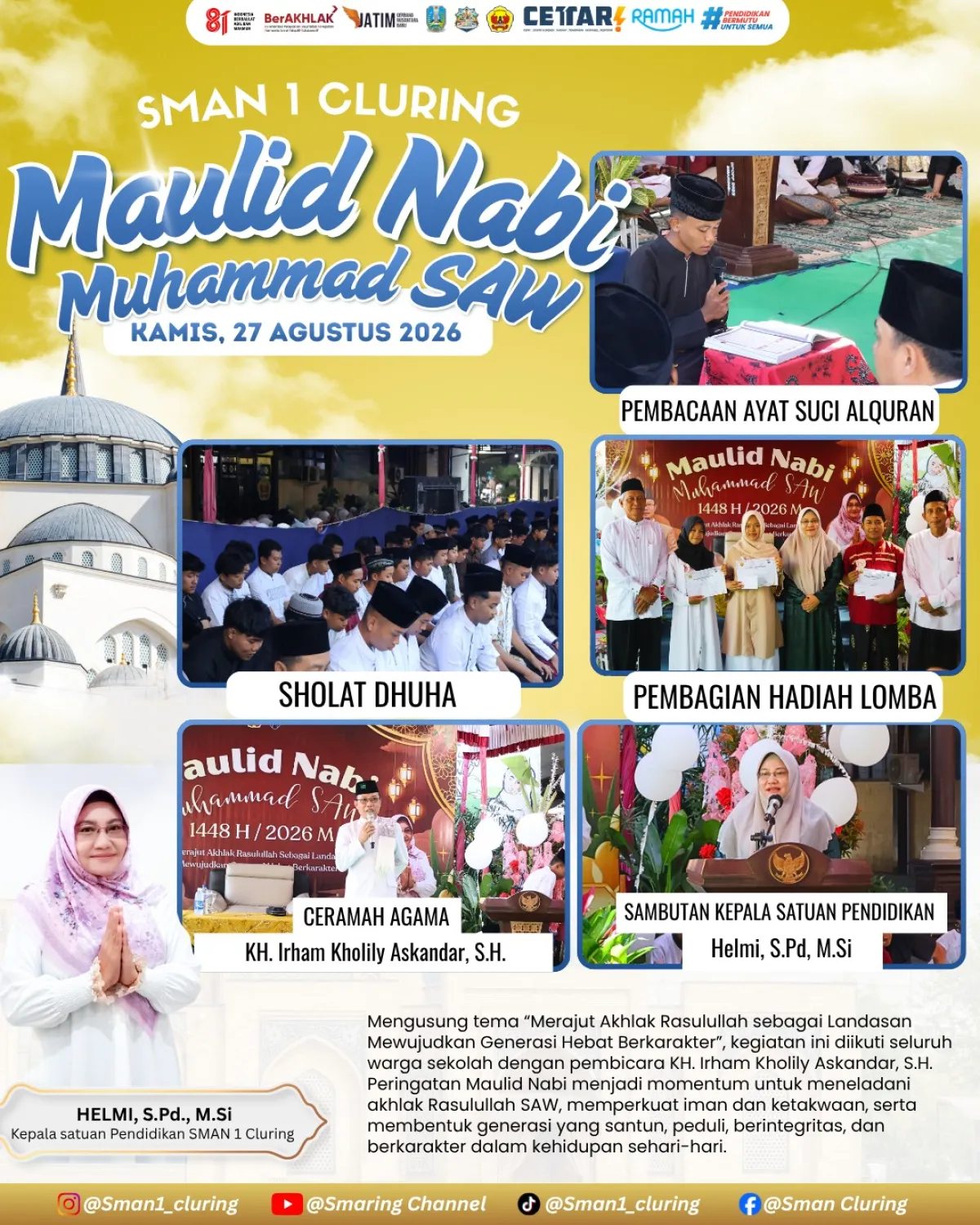 Maulid Nabi di SMAN 1 Cluring, Akhlak Rasulullah Jadi Pijakan Pendidikan Karakter