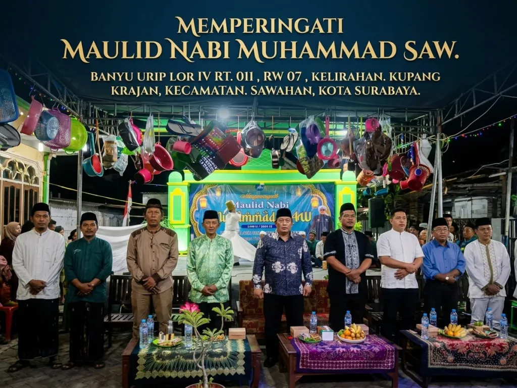 Warga RT 011 RW 07 Banyu Urip Lor Peringati Maulid Nabi dengan Semangat Kebersamaan dan Ukhuwah