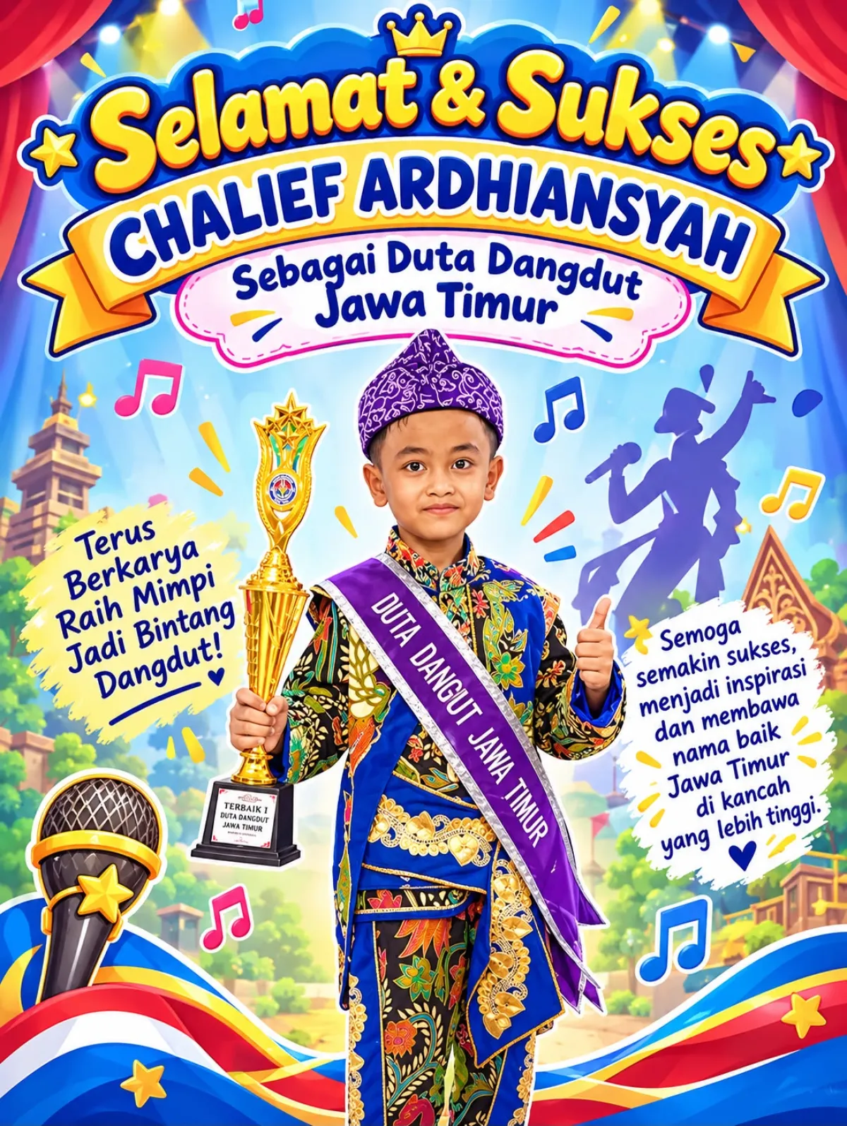 ​Banggakan Sekolah Dan keluarga Chalief Ardiansyah Sabet Juara 1 Putra Duta Dangdut 2026