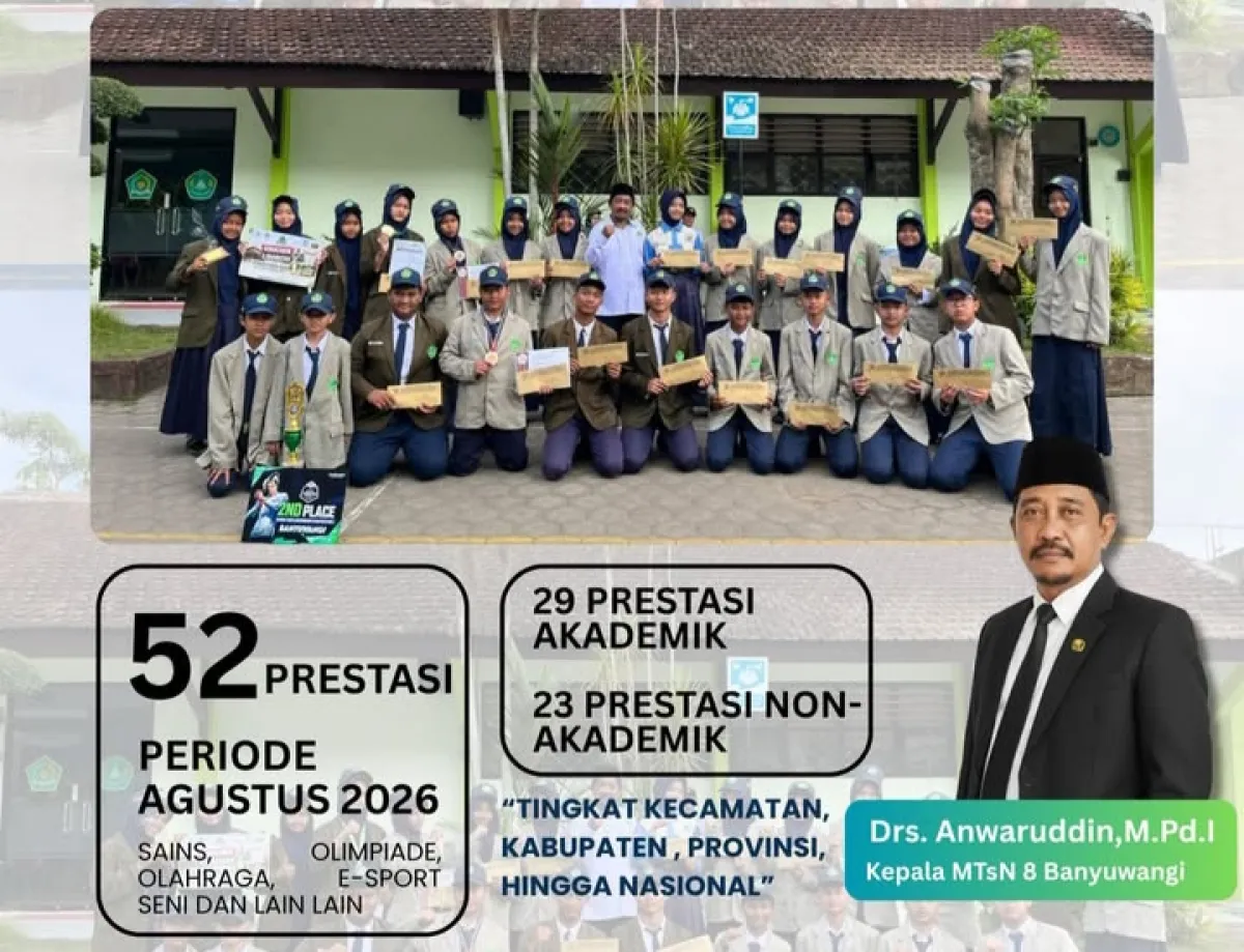 MTsN 8 Banyuwangi Borong 52 Prestasi dalam Sebulan, Capaian Tembus Nasional