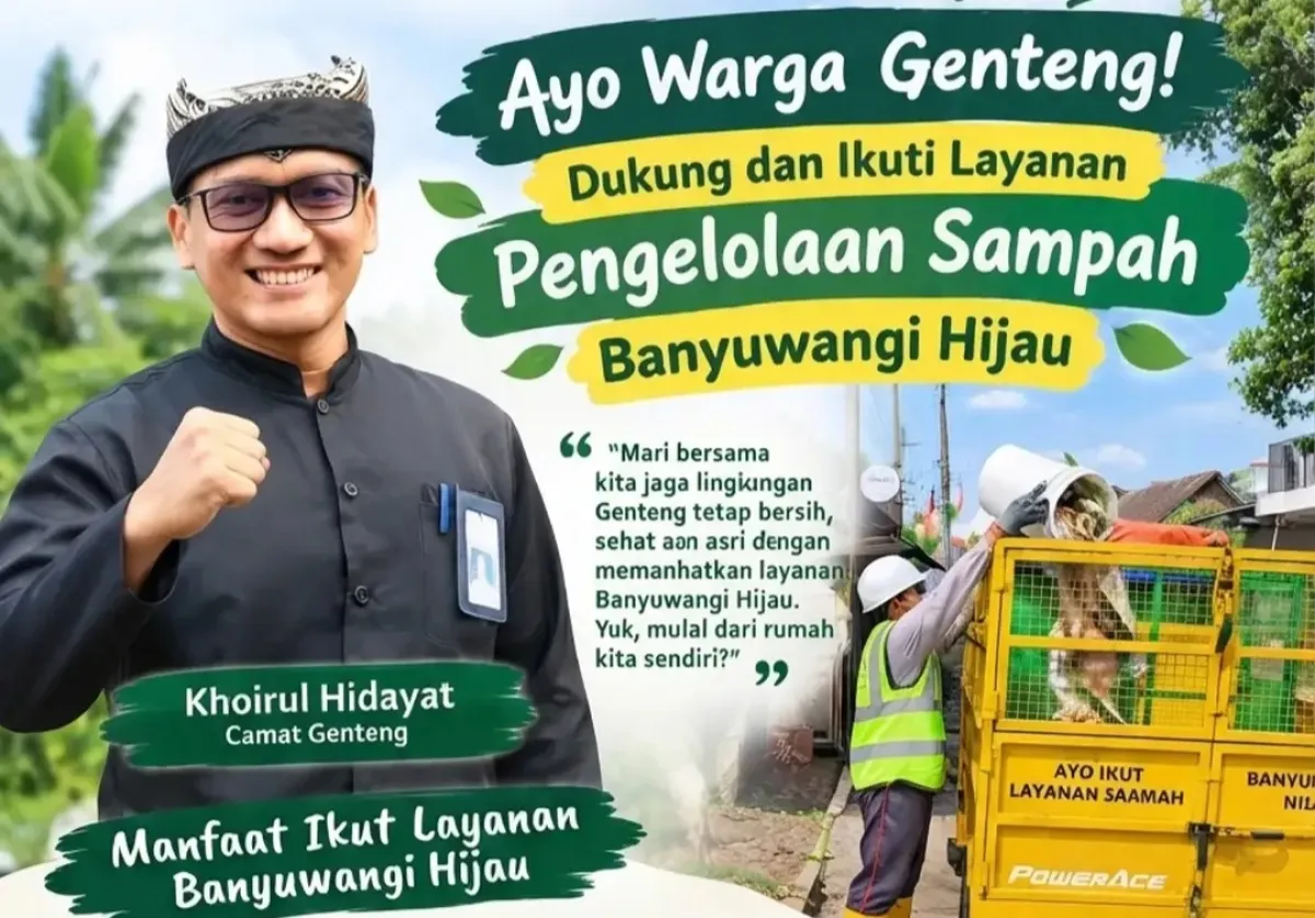 "Mulai Dari Rumah", Camat Genteng Ajak Warga Manfaatkan Layanan Pengelolaan Sampah Banyuwangi Hijau