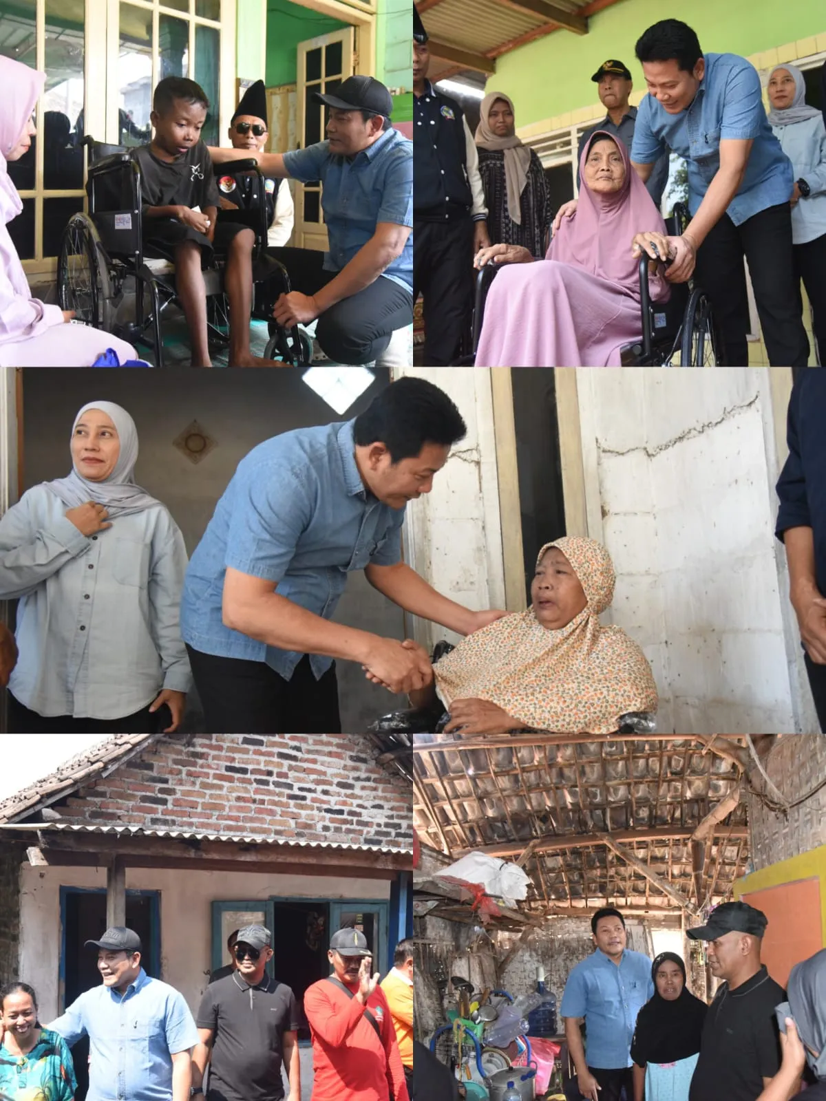 Blusukan ke Jabon, Bupati Subandi Serahkan Bantuan Empat Kursi Roda dan Benahi Dua Rumah